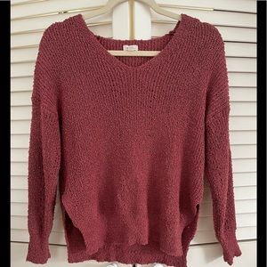 Wine colored knit sweater